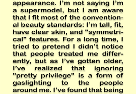 AITA for acknowledging “pretty privilege”?