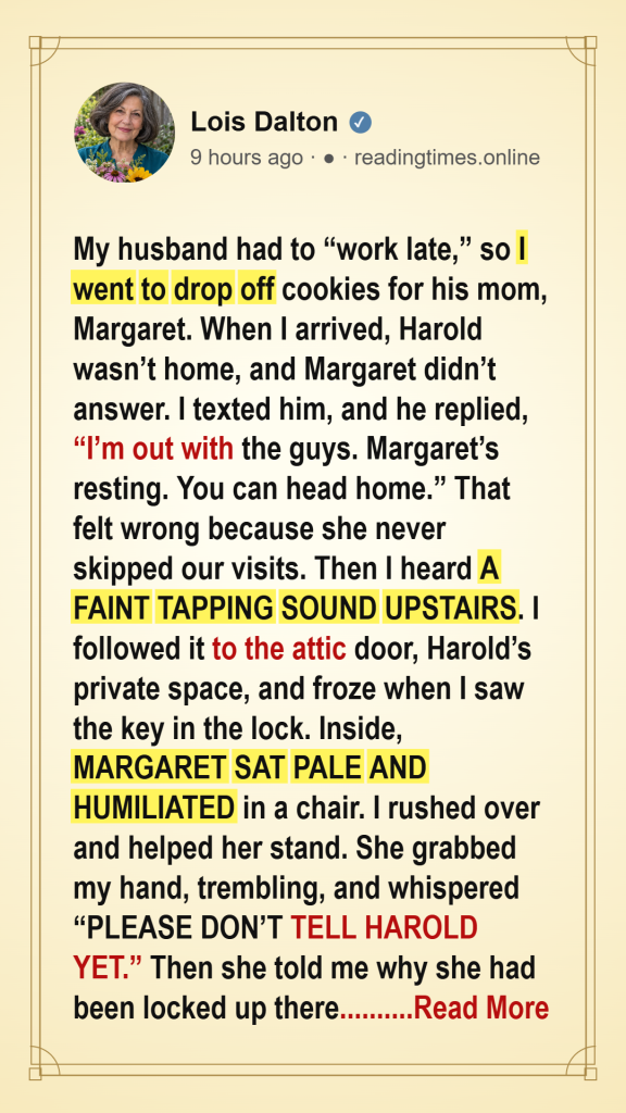 PART 1 – The Cookies Were Still Warm When I Heard Tapping Above the Hallway and Found a Key Left in the Outside of the Attic Door