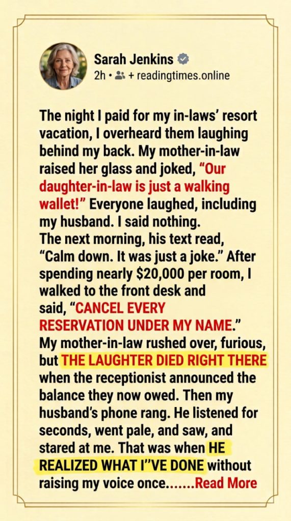 PART 1 – I Paid for the Rooms They Could Never Have Booked, Then Heard What My Husband Said When He Thought I Was Gone