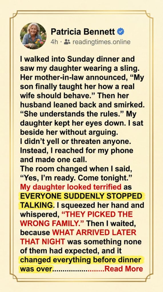 PART 1 – My Daughter Kept Her Injured Arm Hidden While Her Husband and His Mother Explained What Had Happened for Her