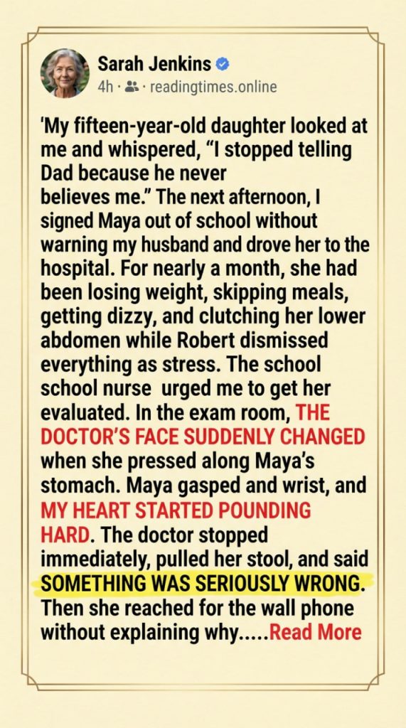 PART 1 – The school nurse asked when Maya had last eaten, and I realized I could no longer answer for my daughter